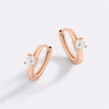 Dainty Single Stone Huggie Hoops