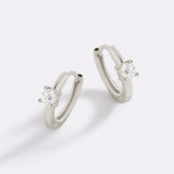 Dainty Single Stone Huggie Hoops