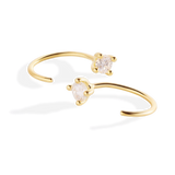 Dainty Diamond Threader Hoop Earrings