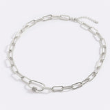 Link Chain Necklace with Pave Carabiner Clasp