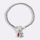 Mint Beaded Birthstone Charm Bracelet