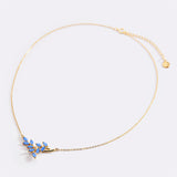 Birthstone Leaf Pendant Necklace
