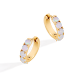 Blue Opal Huggie Earrings