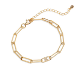 Paperclip Bracelet with Pave Initials