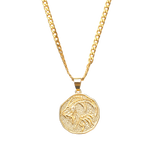Astrological Sign Coin Pendant Necklace