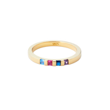 Princess-Cut Birthstone Band Ring