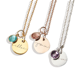 Monogram Script Birthstone Name Necklace