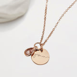 Monogram Script Birthstone Name Necklace