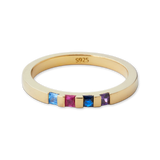 Princess-Cut Birthstone Band Ring