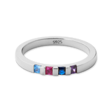 Princess-Cut Birthstone Band Ring