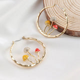 Boho Mushroom Hoop Earrings