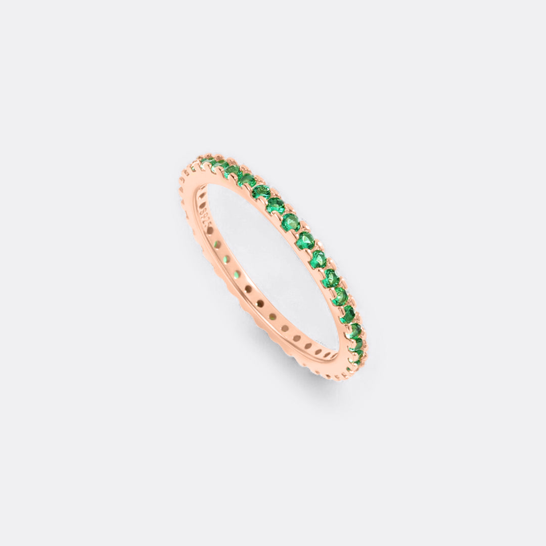 May Birthstone Eternity Stacking Ring