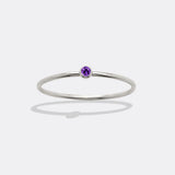 Minimalist Bezel-Set June Birthstone Stacking Band