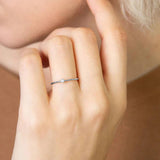 Minimalist Bezel-Set April Birthstone Stacking Band