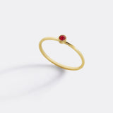 Minimalist Bezel-Set Birthstone Stacking Band