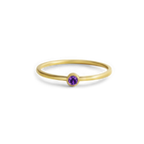 Minimalist Bezel-Set June Birthstone Stacking Band