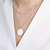 Mother of Pearl Sunrise Pendant Necklace