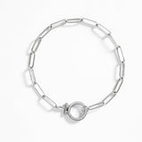 Mint Paperclip Textured Bracelet