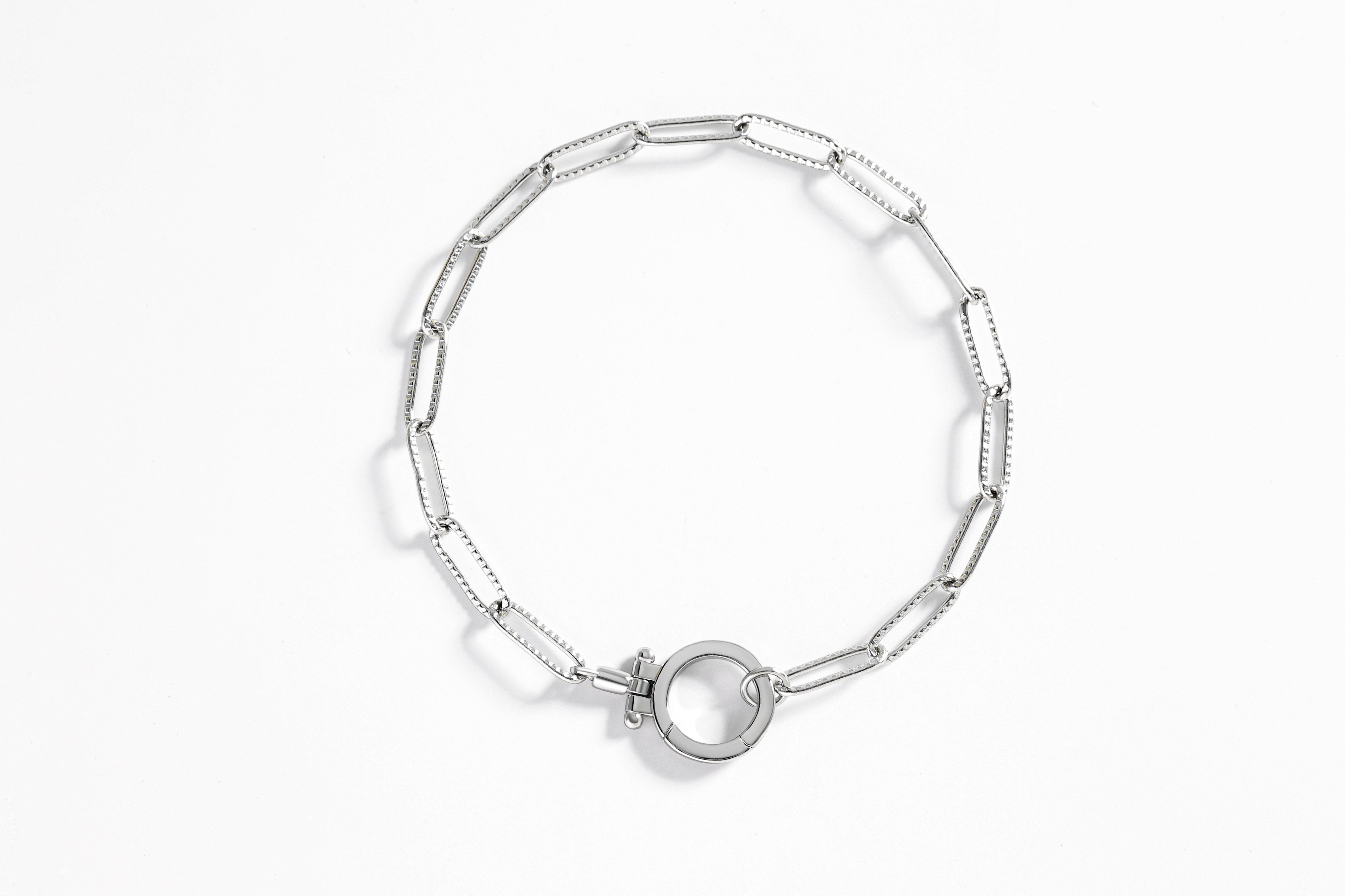 Mint Paperclip Textured Bracelet