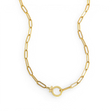 Mint Paperclip Textured Necklace