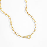 Mint Paperclip Textured Necklace