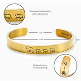 Mama Bear & Her Baby Bears Engraved Cuff Bracelet