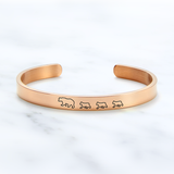 Mama Bear & Her Baby Bears Engraved Cuff Bracelet