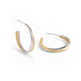 Mixed Metal Crossover Earrings