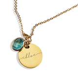 Monogram Script Birthstone Name Necklace