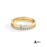Morse Code and Micro Pave Eternity Ring Stacking Set
