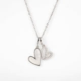 Mother of Pearl & Pave Hearts Necklace