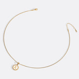 Mother of Pearl Disc Letter Necklace with Box Chain