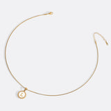 Mother of Pearl Disc Letter Necklace with Box Chain