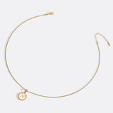 Mother of Pearl Disc Letter Necklace with Box Chain