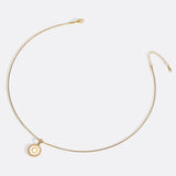 Mother of Pearl Disc Letter Necklace with Box Chain