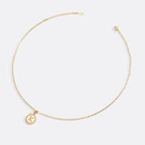 Mother of Pearl Disc Letter Necklace with Cable Chain