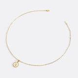 Mother of Pearl Disc Letter Necklace with Cable Chain