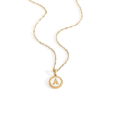Mother of Pearl Disc Letter Necklace with Twist Chain