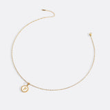 Mother of Pearl Disc Letter Necklace with Twist Chain