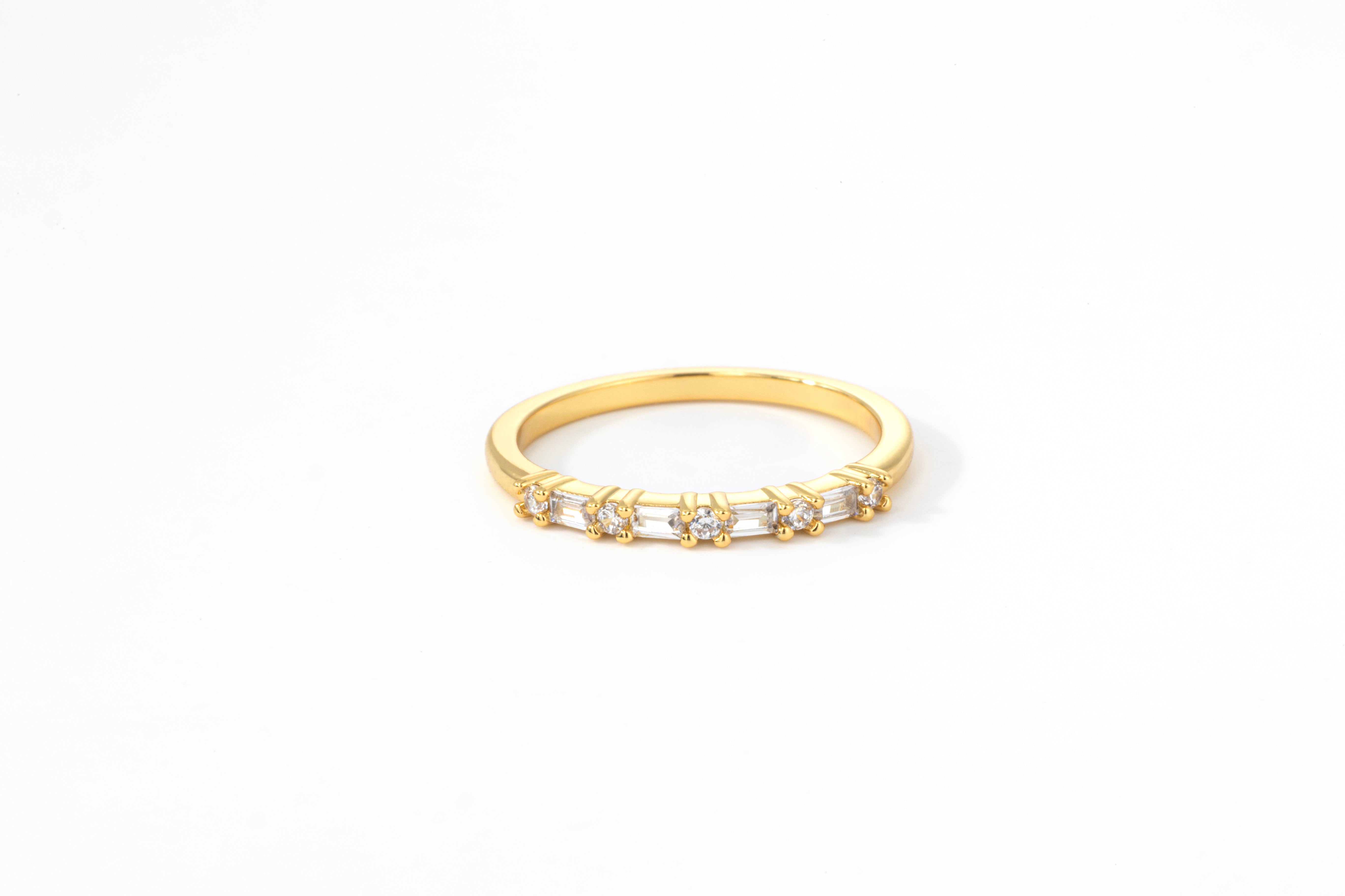 Multi Gem Baguette Stacking Ring