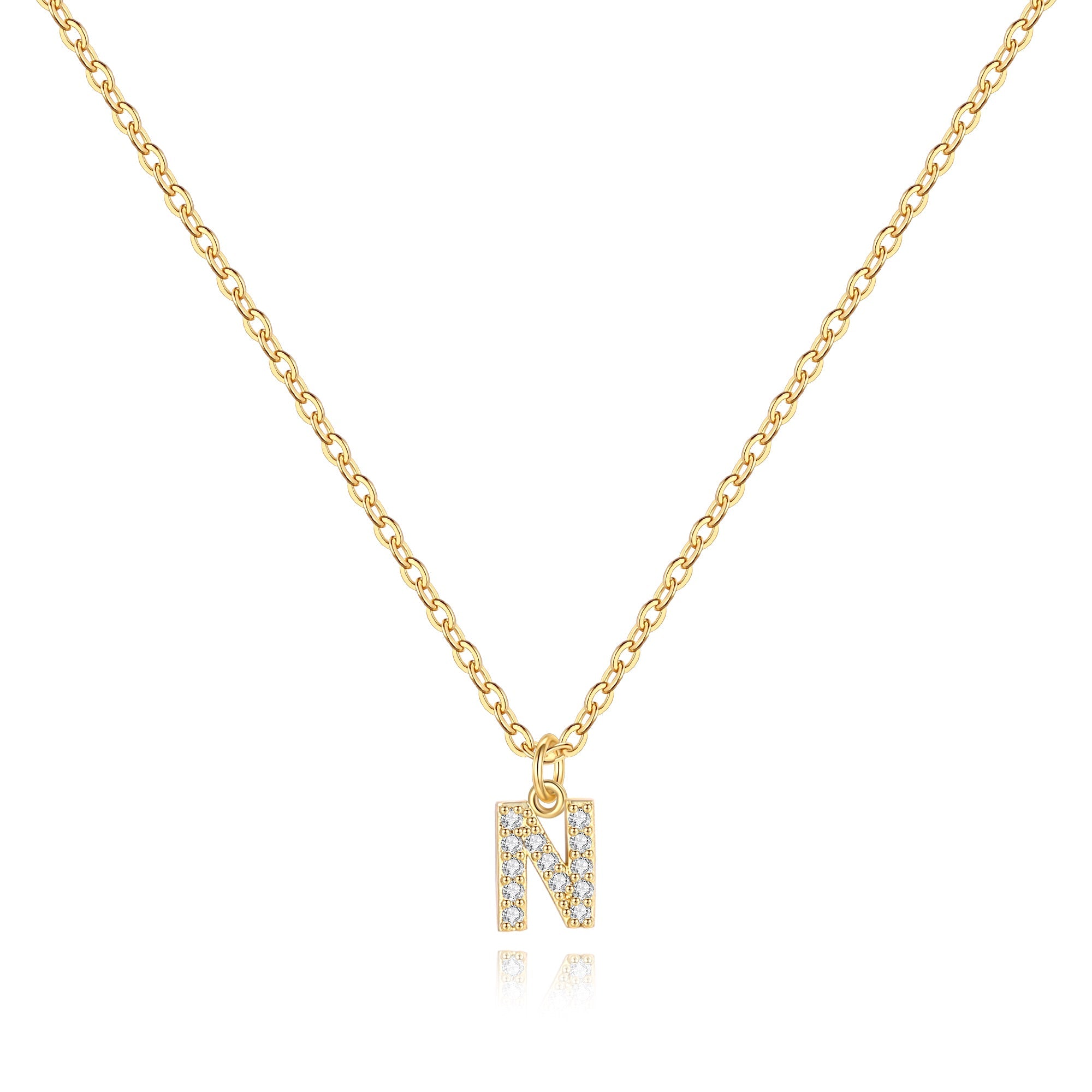 Pavé Uppercase Initial Necklace