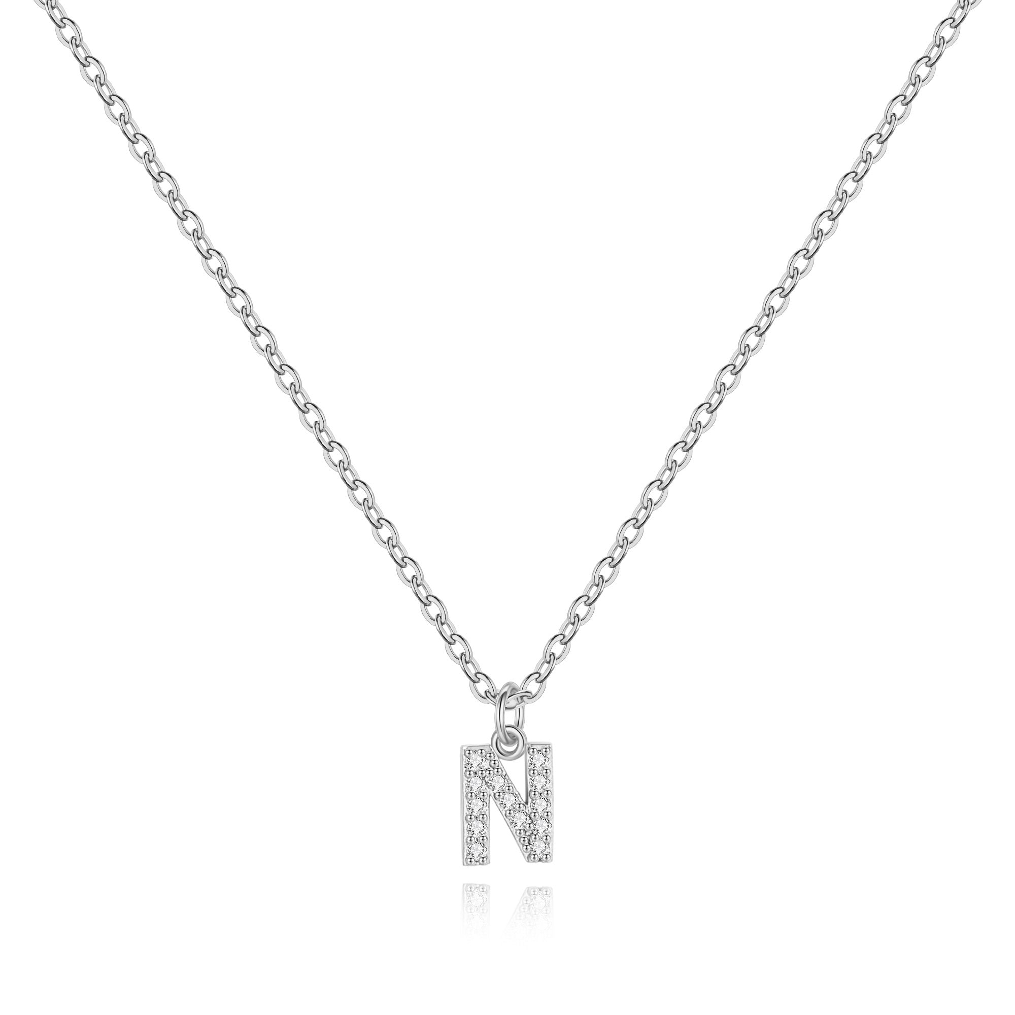 Pavé Uppercase Initial Necklace