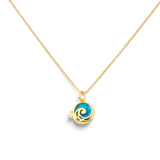 Opal Ocean Wave Locket Necklace