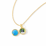 Opal Ocean Wave Locket Necklace