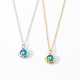 Opal Ocean Wave Locket Necklace