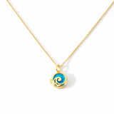 Opal Ocean Wave Locket Necklace