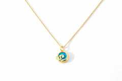 Opal Ocean Wave Locket Necklace