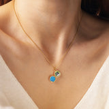 Opal Ocean Wave Locket Necklace