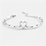 Open Heart Paperclip Chain Bracelet