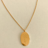 Gold Birth Flower Pendant Necklace